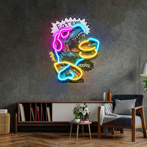 Hungry Dinosour LED Neon Sign Light Pop Art