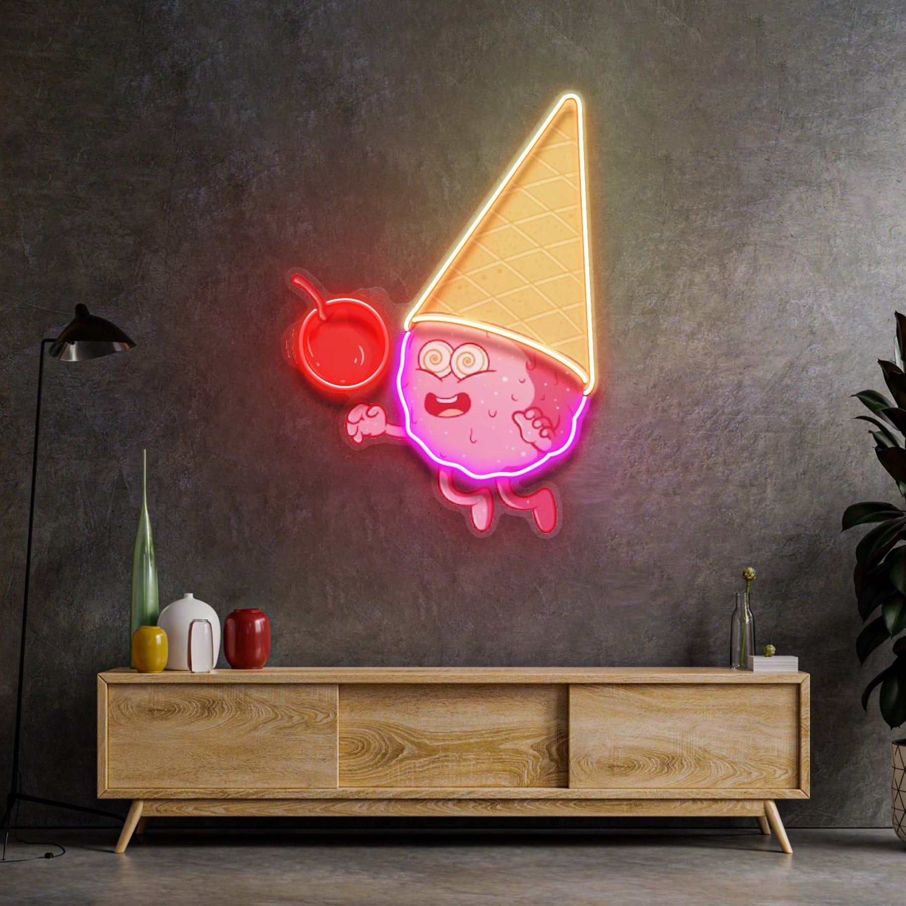 Magician Ice Cream LED Neon Sign Light Pop Art