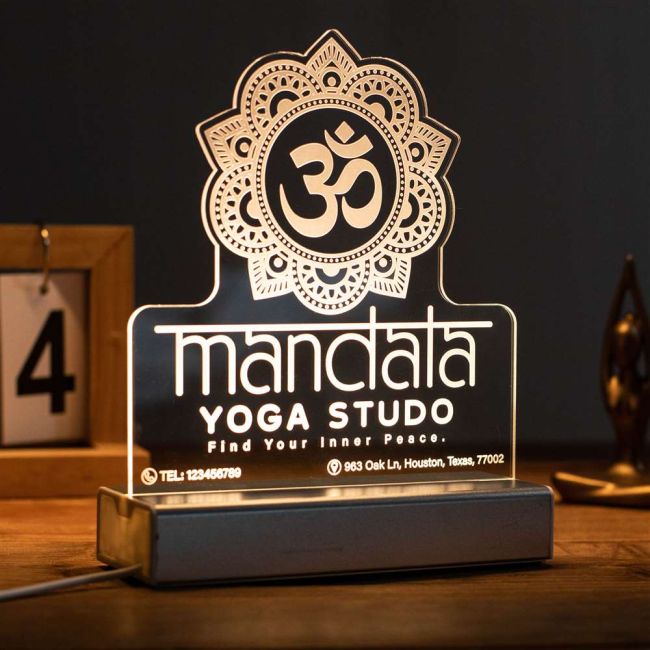 Personalized Mandala Yoga Studio Night Light SGTN048