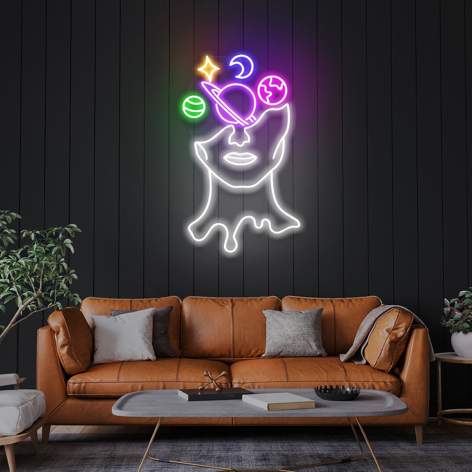 Galaxy Brain Led Neon Sign Light