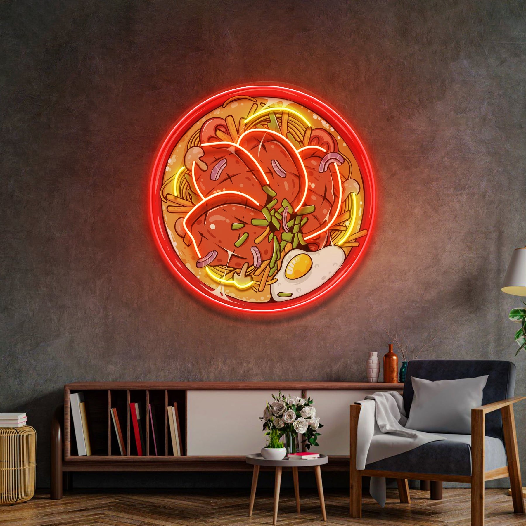 Noodle With Beef LED Neon Sign Light Pop Art
