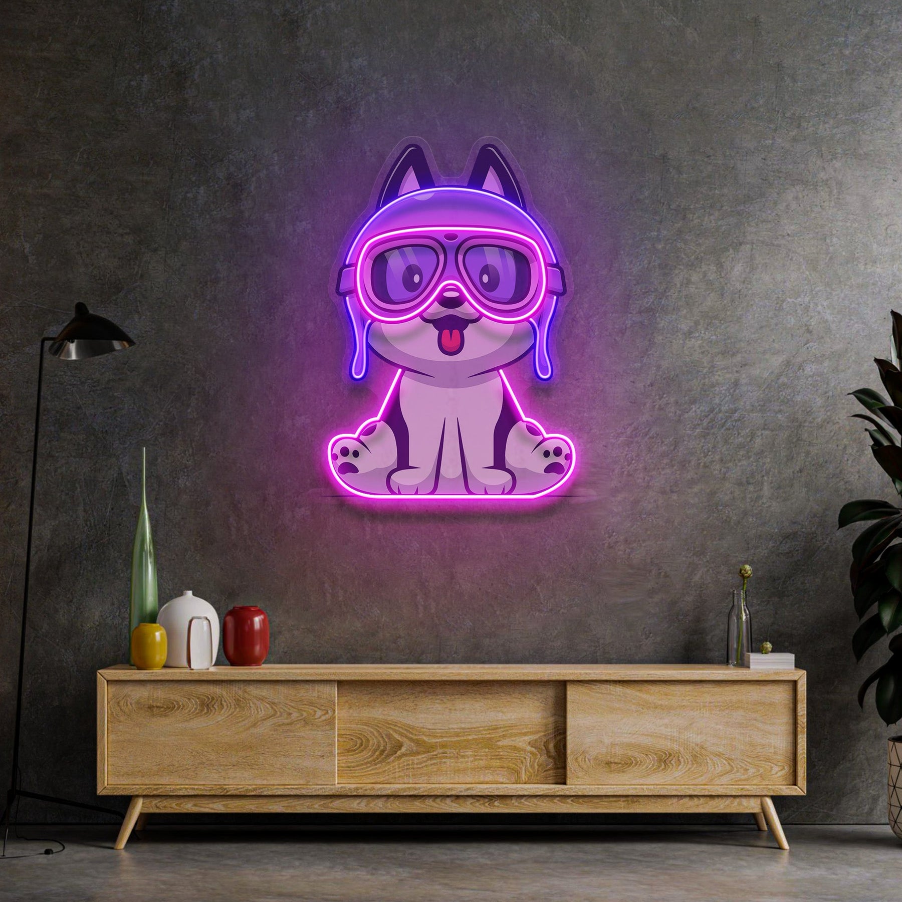Pilot Dog LED Neon Sign Light Pop Art