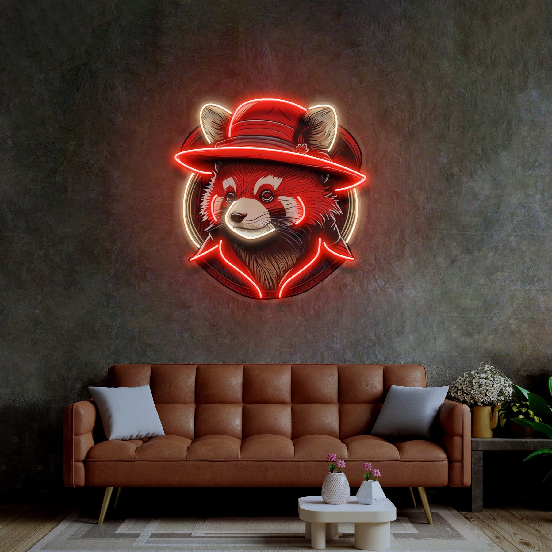 Red Racoon LED Neon Sign Light Pop Art
