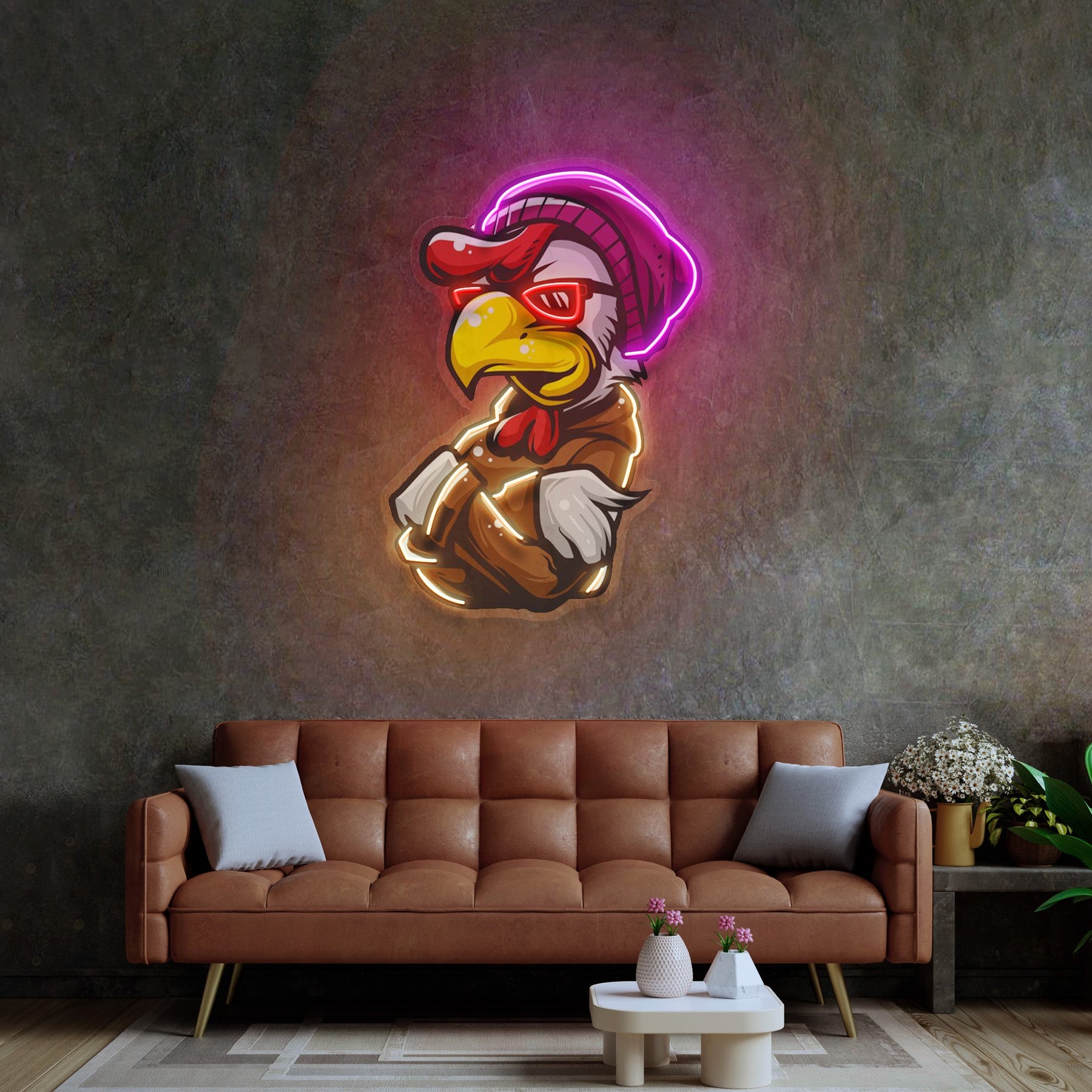 Rooster Hoodie LED Neon Sign Light Pop Art