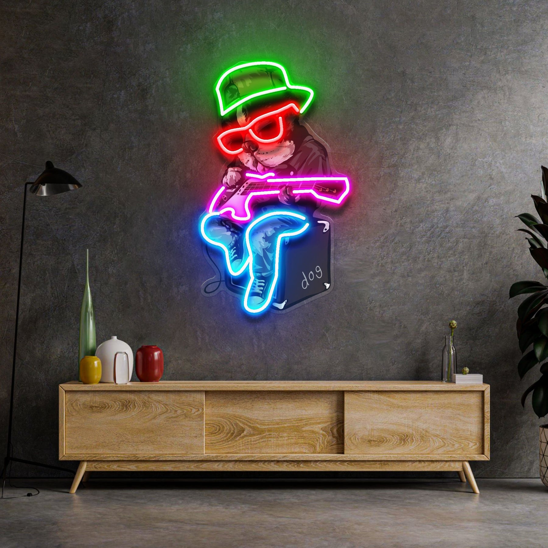Rock Pug LED Neon Sign Light Pop Art