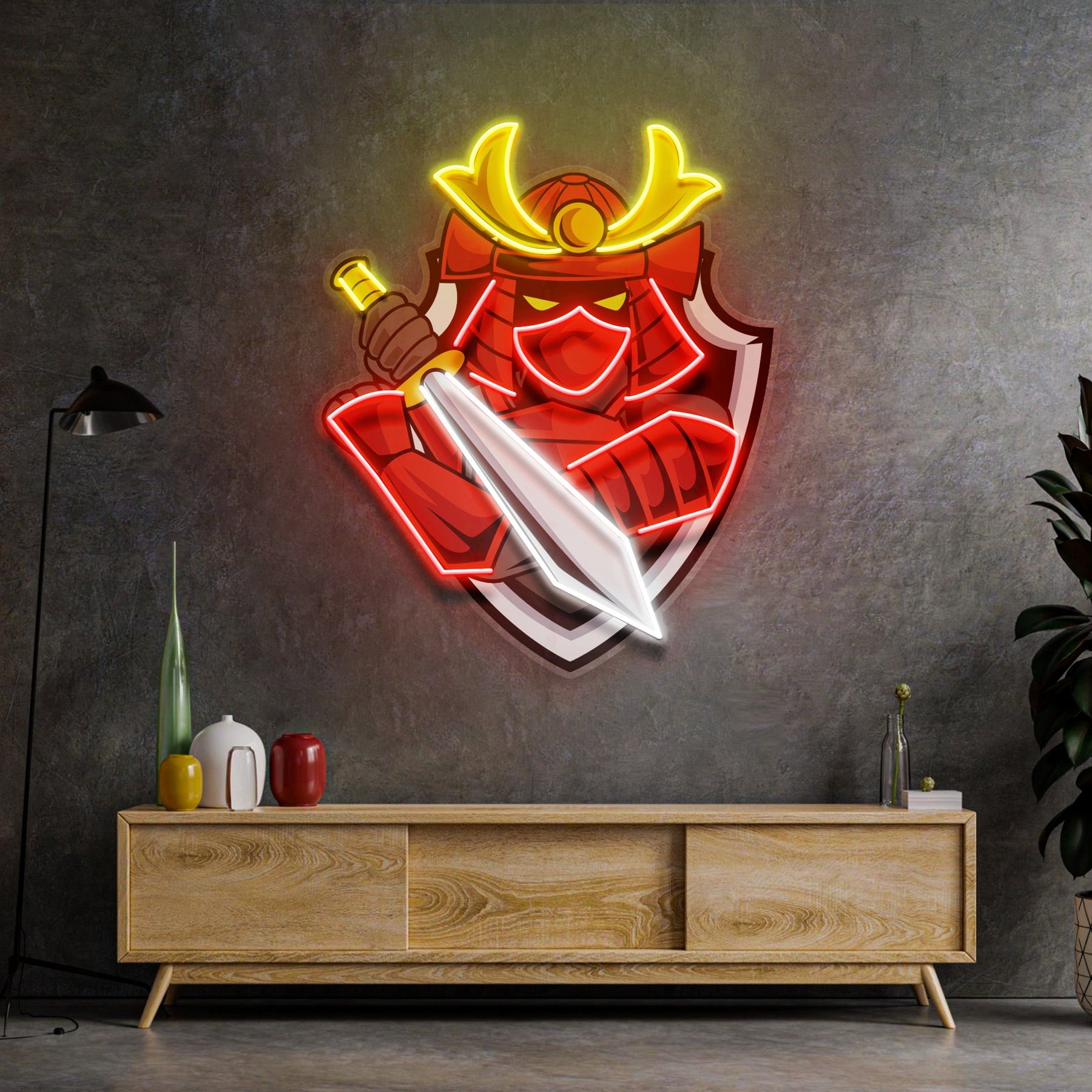 Samurai Led Samurai Mascot LED Neon Sign Light Pop Art