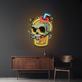 Smoothies Skull LED Neon Sign Light Pop Art