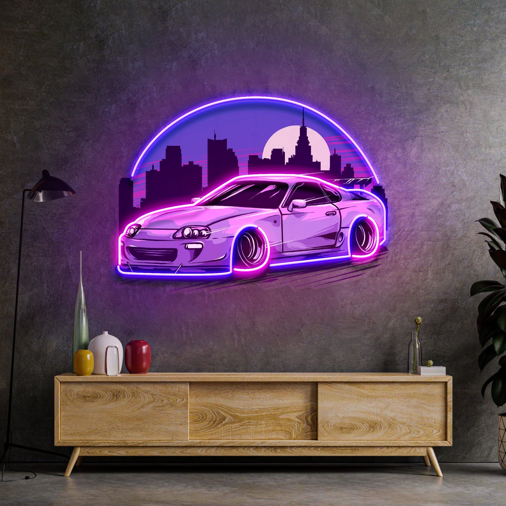 Sport car Supra Mk4 Midnight LED Neon Sign Light Pop Art