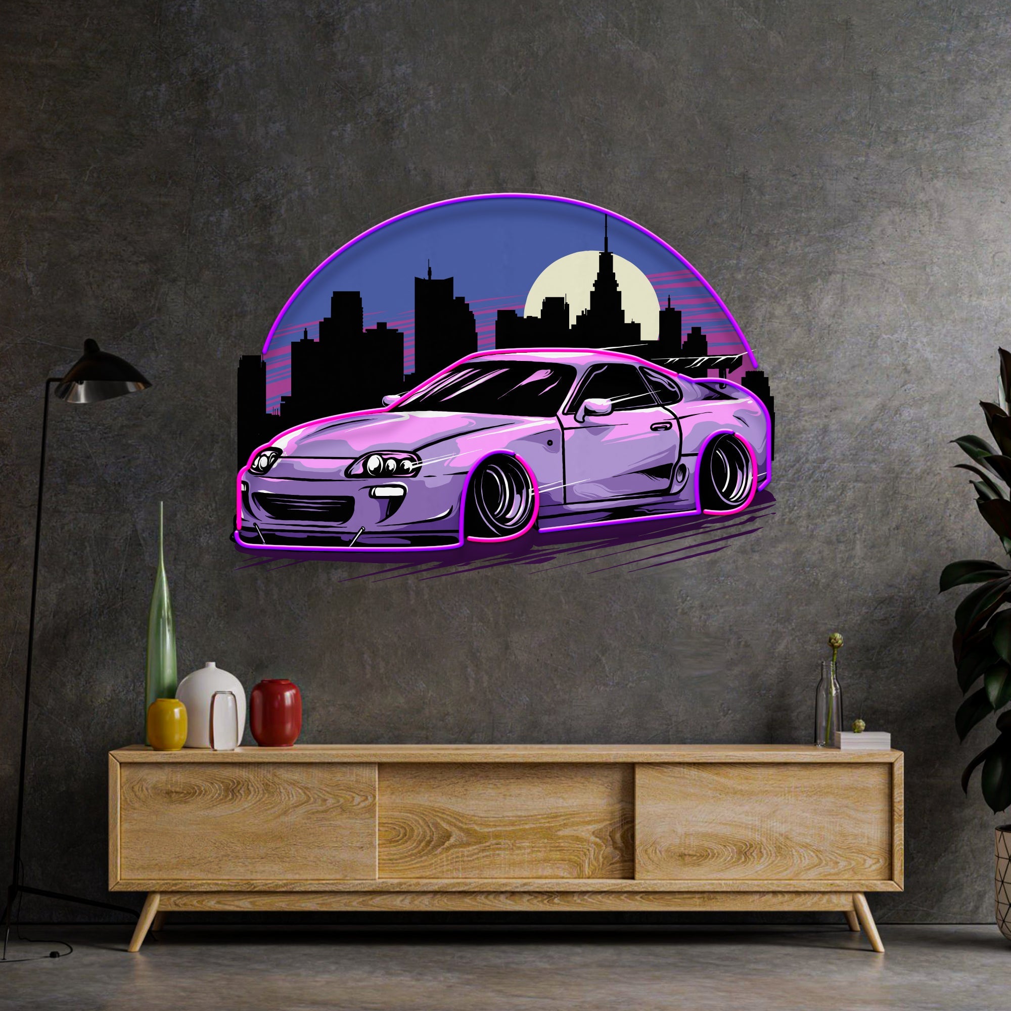 Sport car Supra Mk4 Midnight LED Neon Sign Light Pop Art