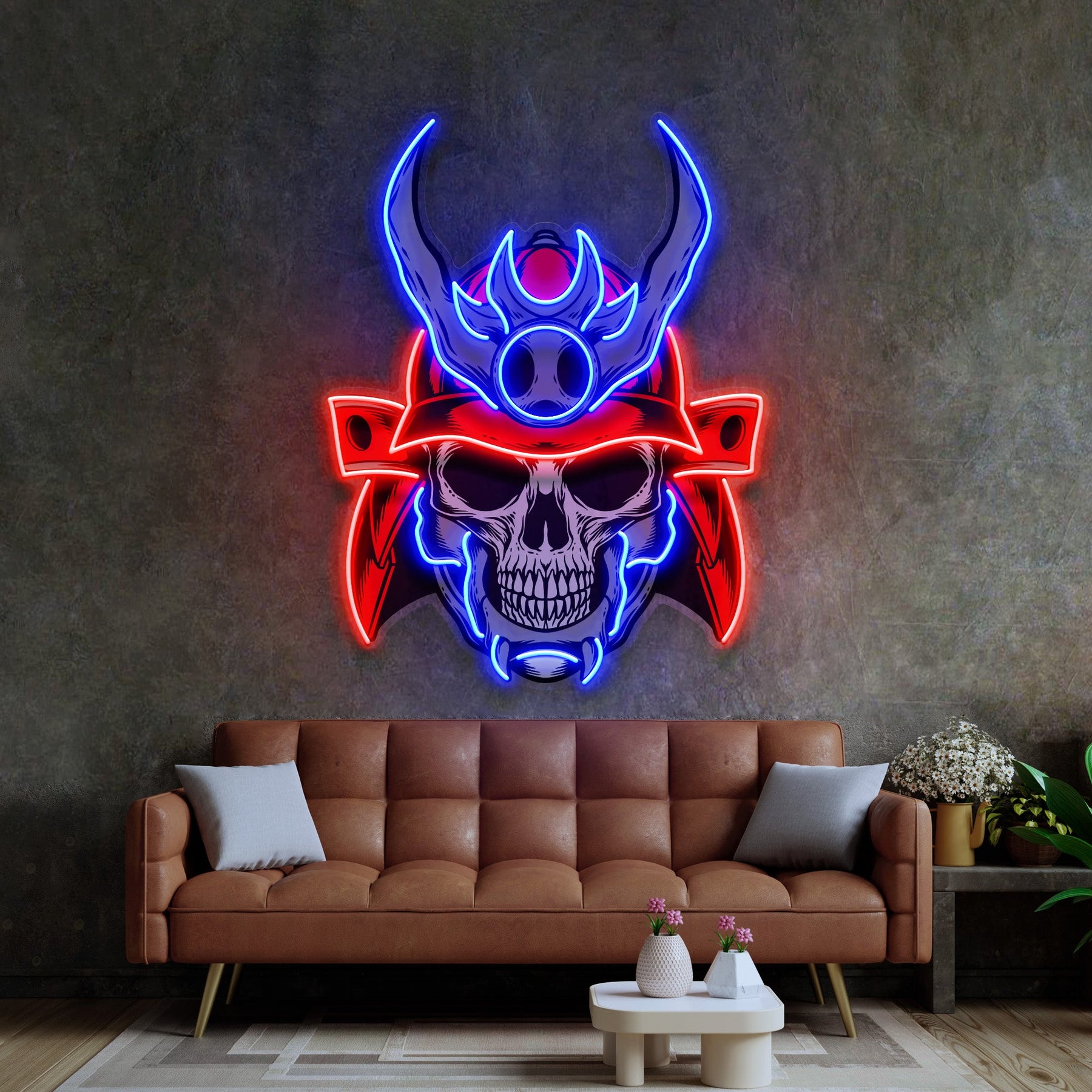 Sumurai Skullcap LED Neon Sign Light Pop Art