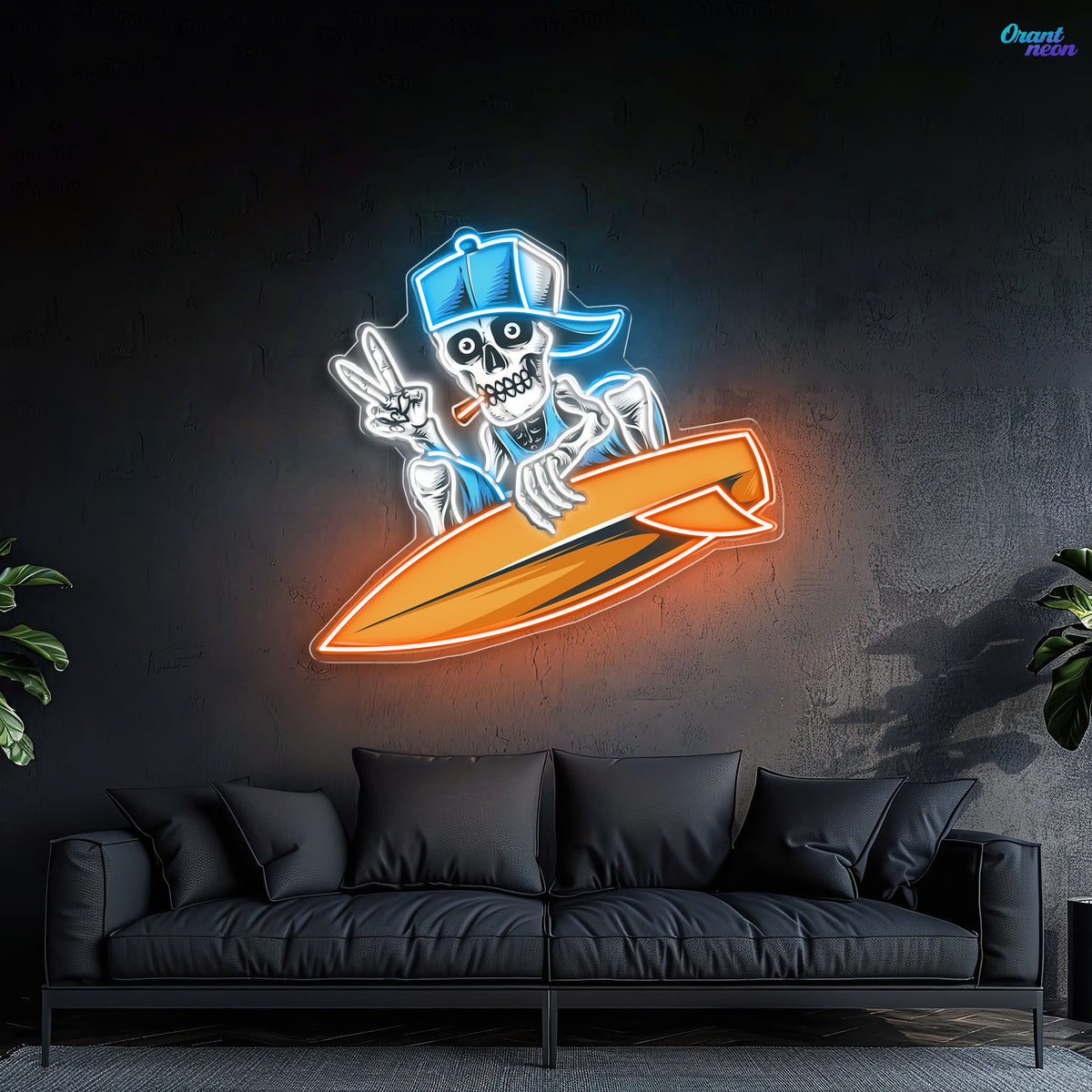 Ghost Ship Glow: Skull & Boat Neon Sign Light Artwork