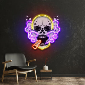 Tobacco Skull Vibe LED Neon Sign Light Pop Art