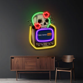 Television Skull Vibe LED Neon Sign Light Pop Art