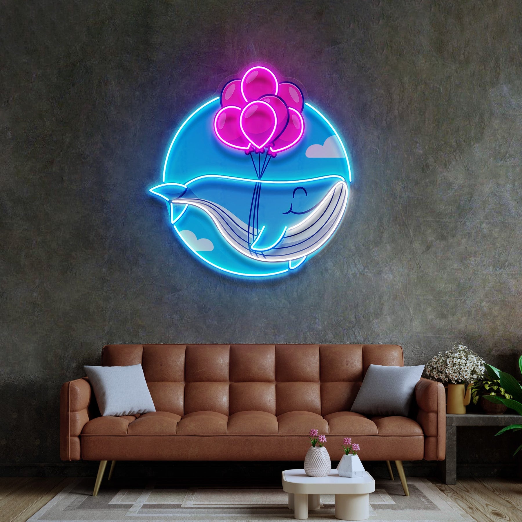 Whale LED Neon Sign Light Pop Art