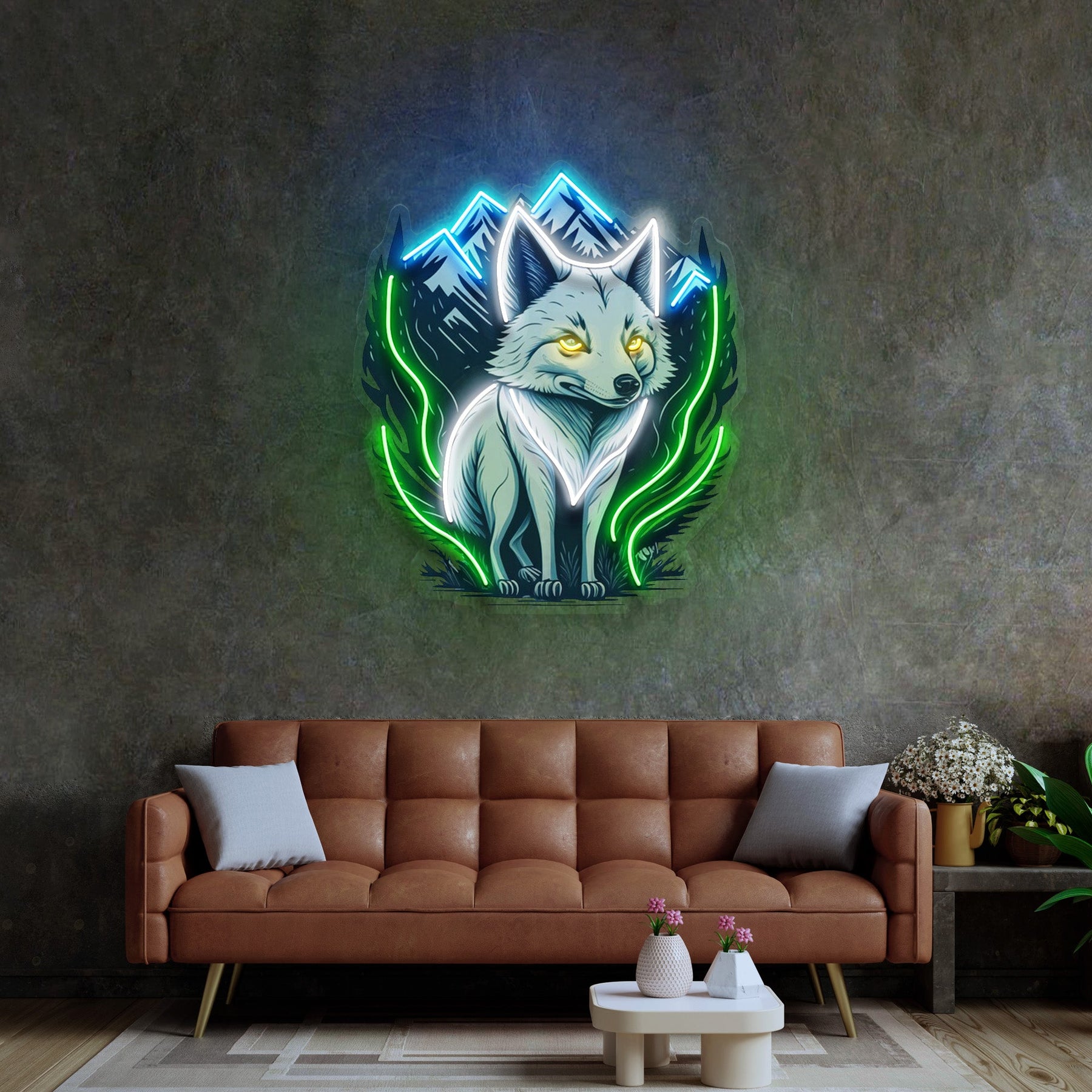 White Foxy LED Neon Sign Light Pop Art