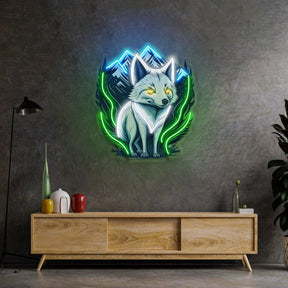 White Foxy LED Neon Sign Light Pop Art