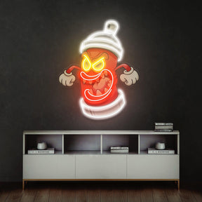 Angry Fire Hydrant Led Neon Acrylic Artwork