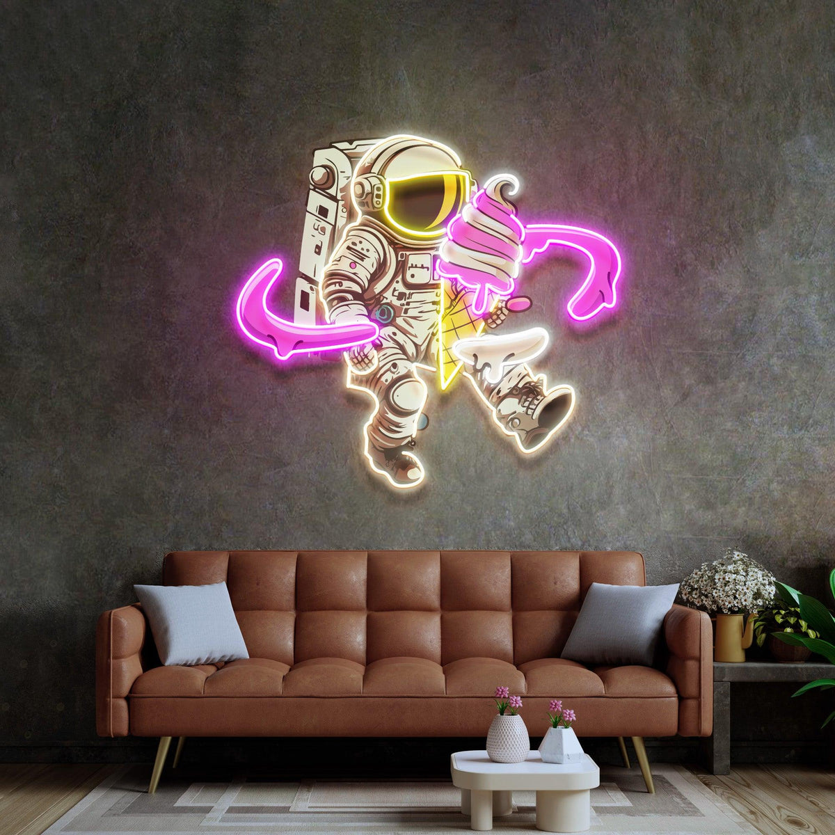 Astronaut Ice Cream Led Neon Acrylic Artwork