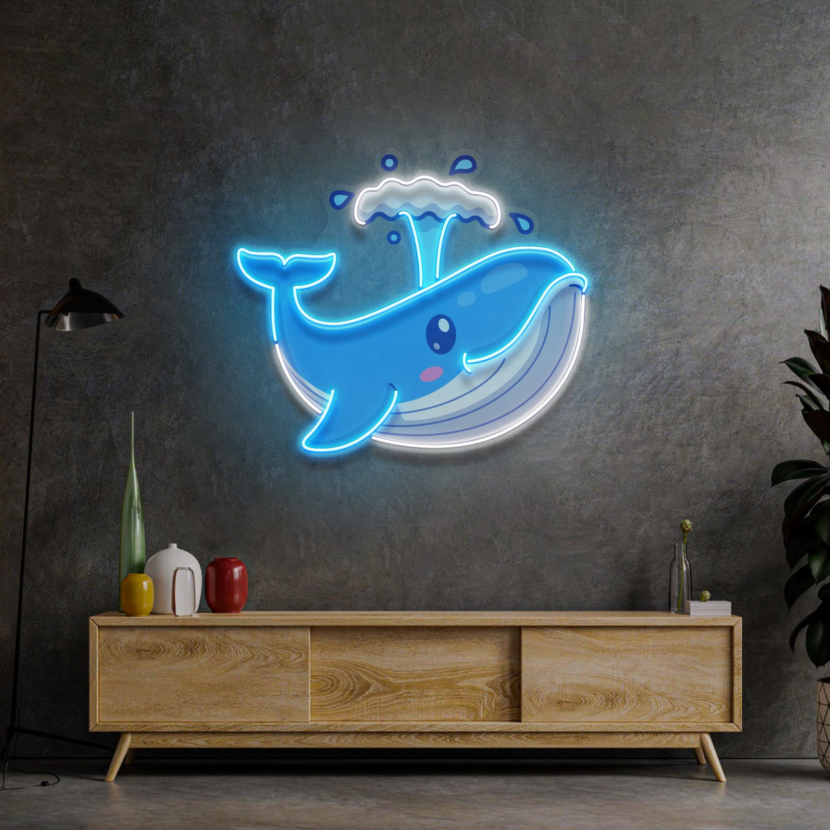 Baby Whale Spout LED Neon Sign Light Pop Art