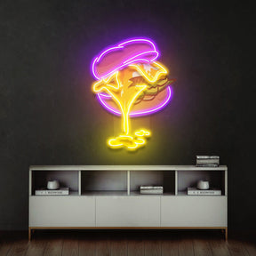 Burger Led Neon Sign - Acrylic Artwork