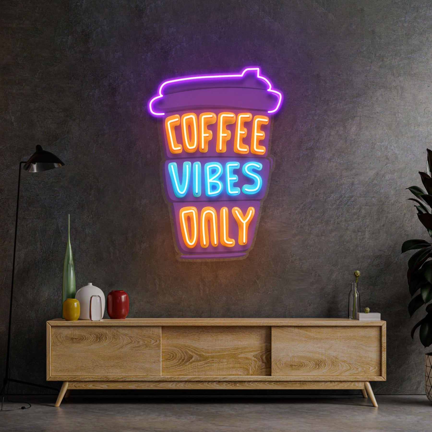 Coffee Vibes Only LED Neon Sign Light Pop Art