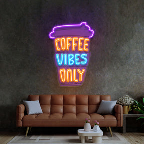 Coffee Vibes Only LED Neon Sign Light Pop Art