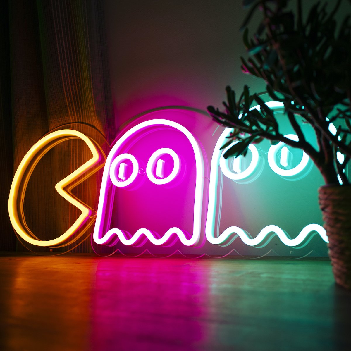 "Chasing Ghosts" Multicolour Neon Sign