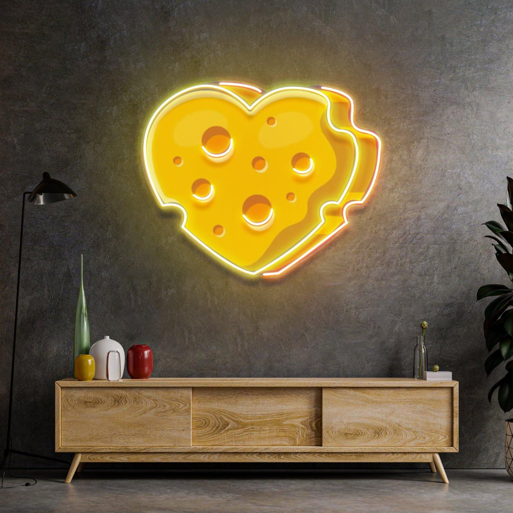 Cheese Heart Led Neon Acrylic Artwork