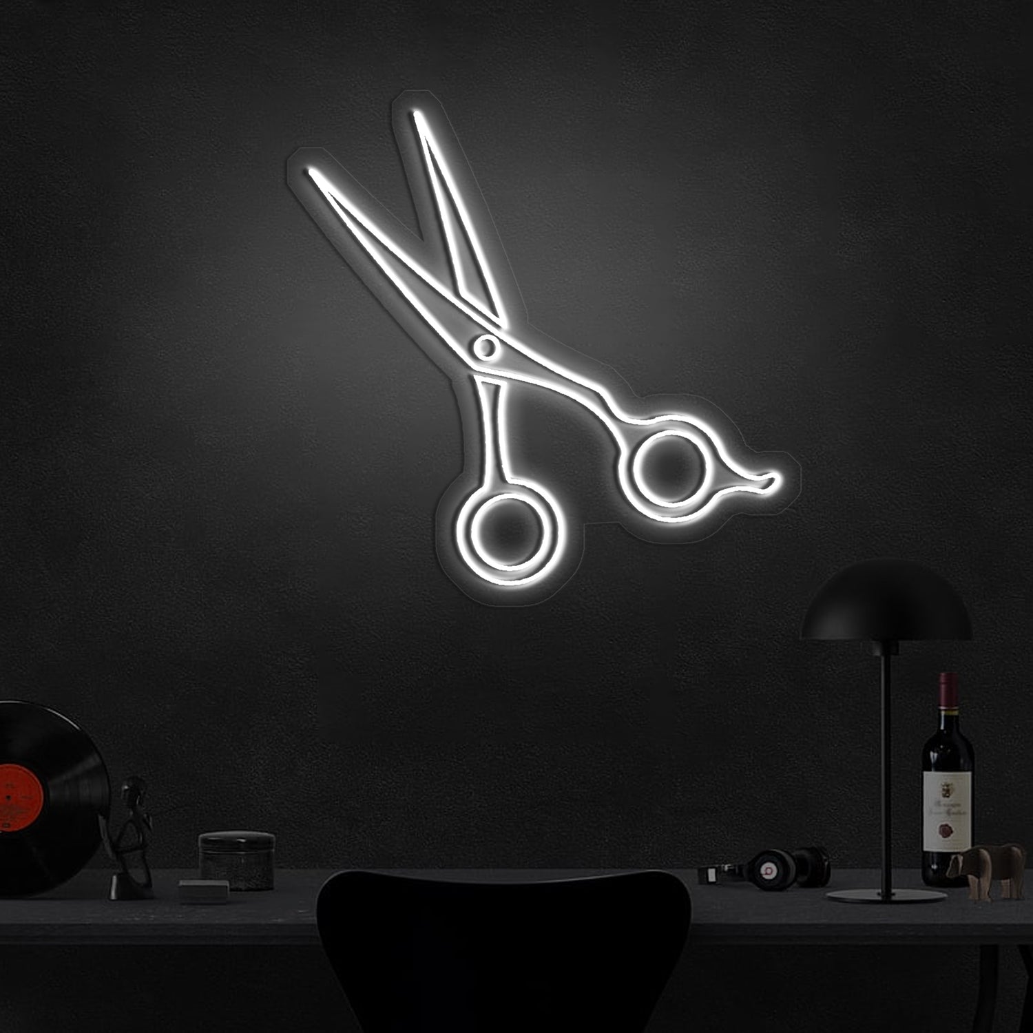 A Clippers neon sign on wall will be the barbershop gravitation