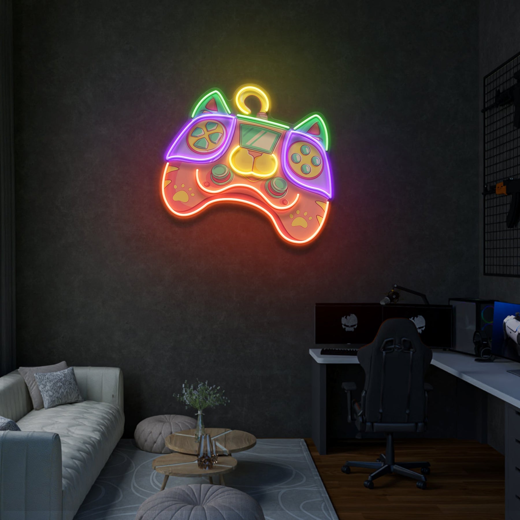 Colorful Cartoon Gaming Artwork Led Neon Sign Light