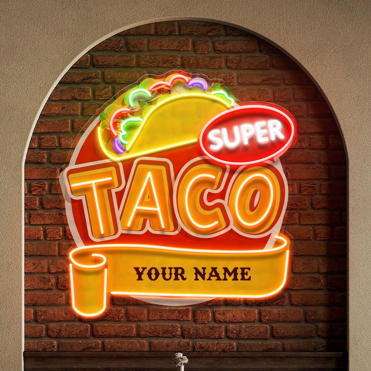 Custom Brand Name Taco Mexican Food Restaurant Decor Artwork Led Neon Sign Light