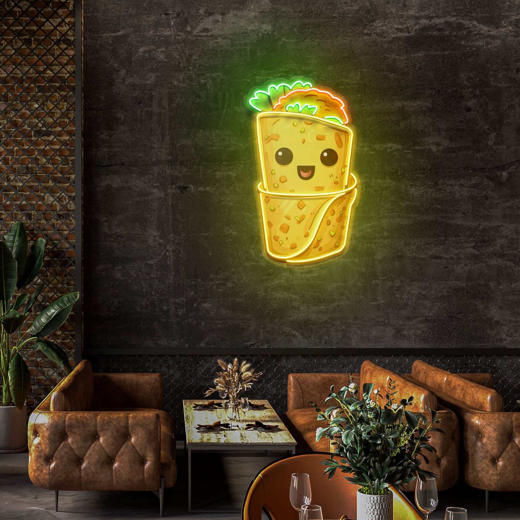 Custom Burrito Mexican Food Restaurant Decor Artwork Led Neon Sign Light