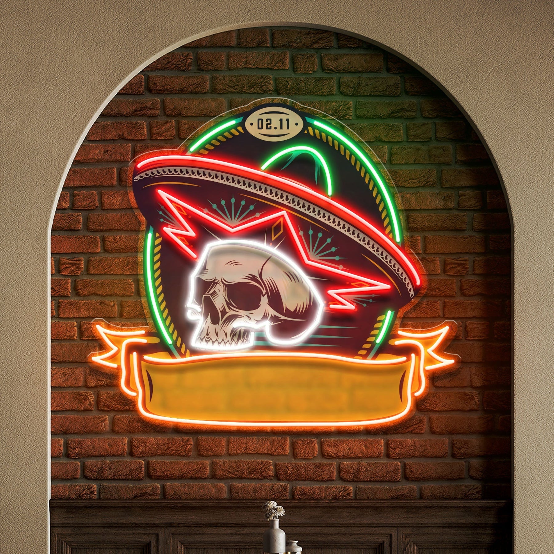 Custom Name Dia De Los Muertos Day Of The Dead Artwork Led Neon Sign Light