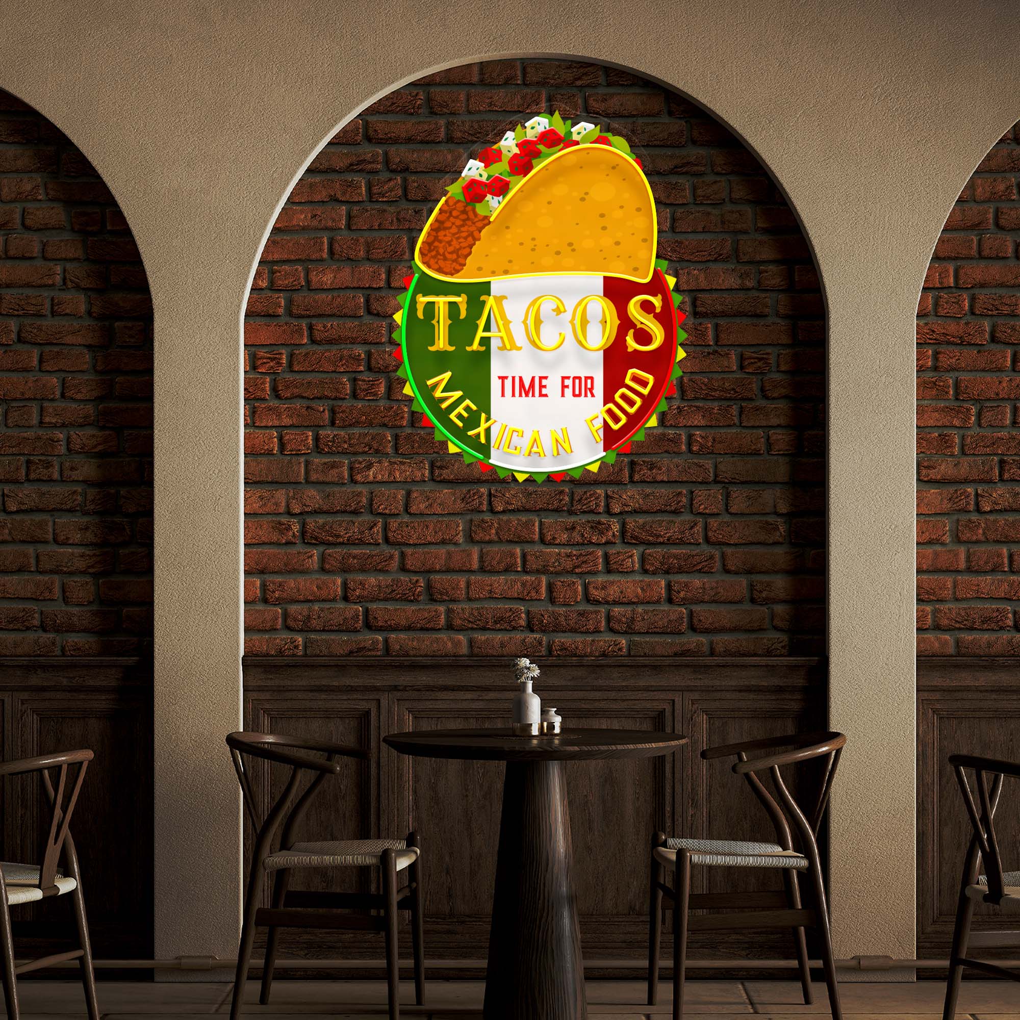 Custom Name Fast Food Of Tacos Mexican Food Led Neon Sign Light