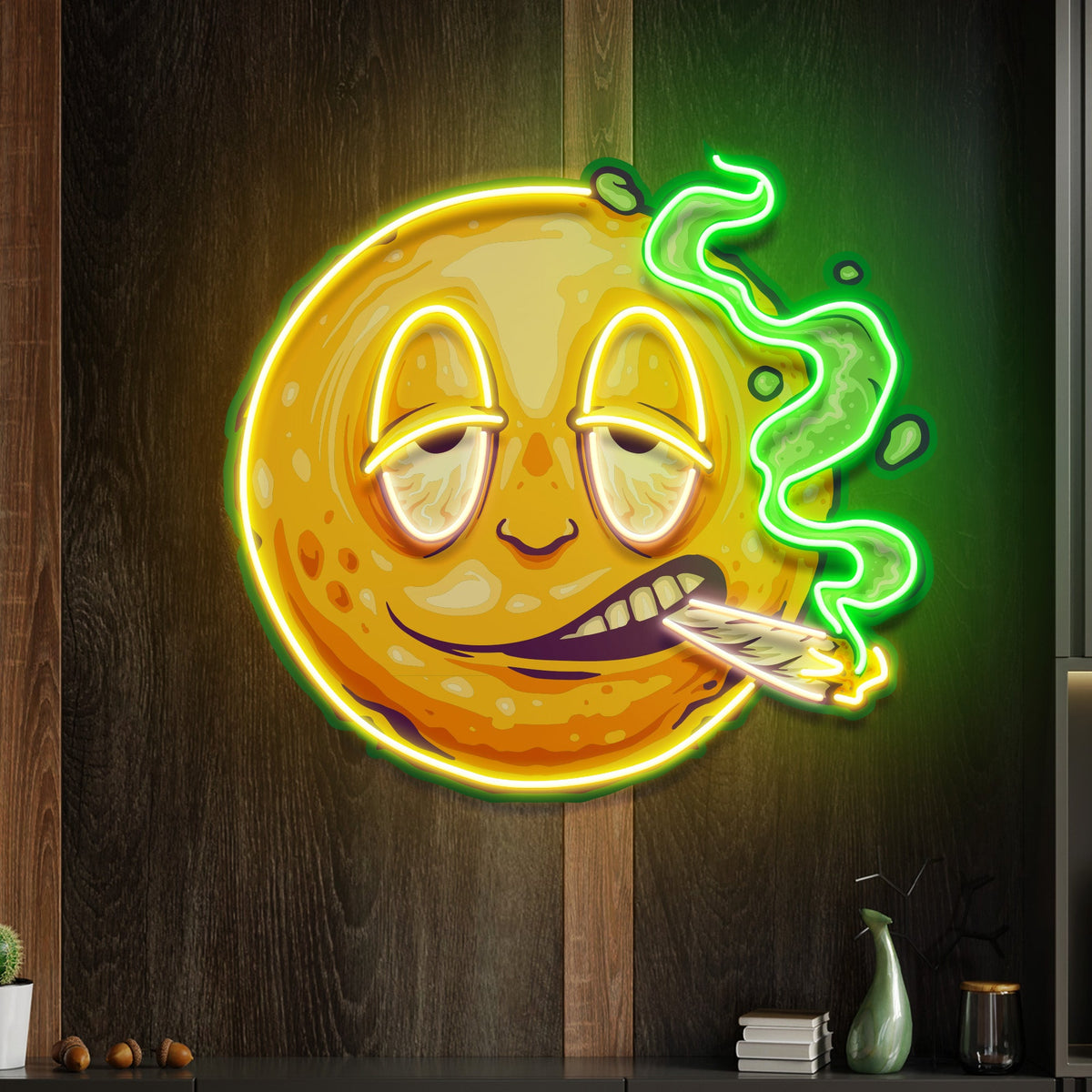 Custom Name Funny Smiley Face Artwork Led Neon Sign Light