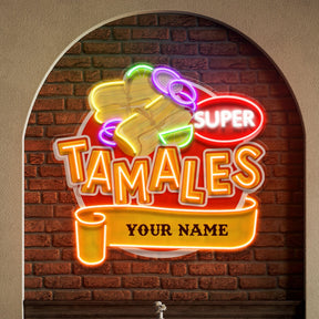 Custom Name Mexican Tamales Food Restaurant Decor Artwork Led Neon Sign Light