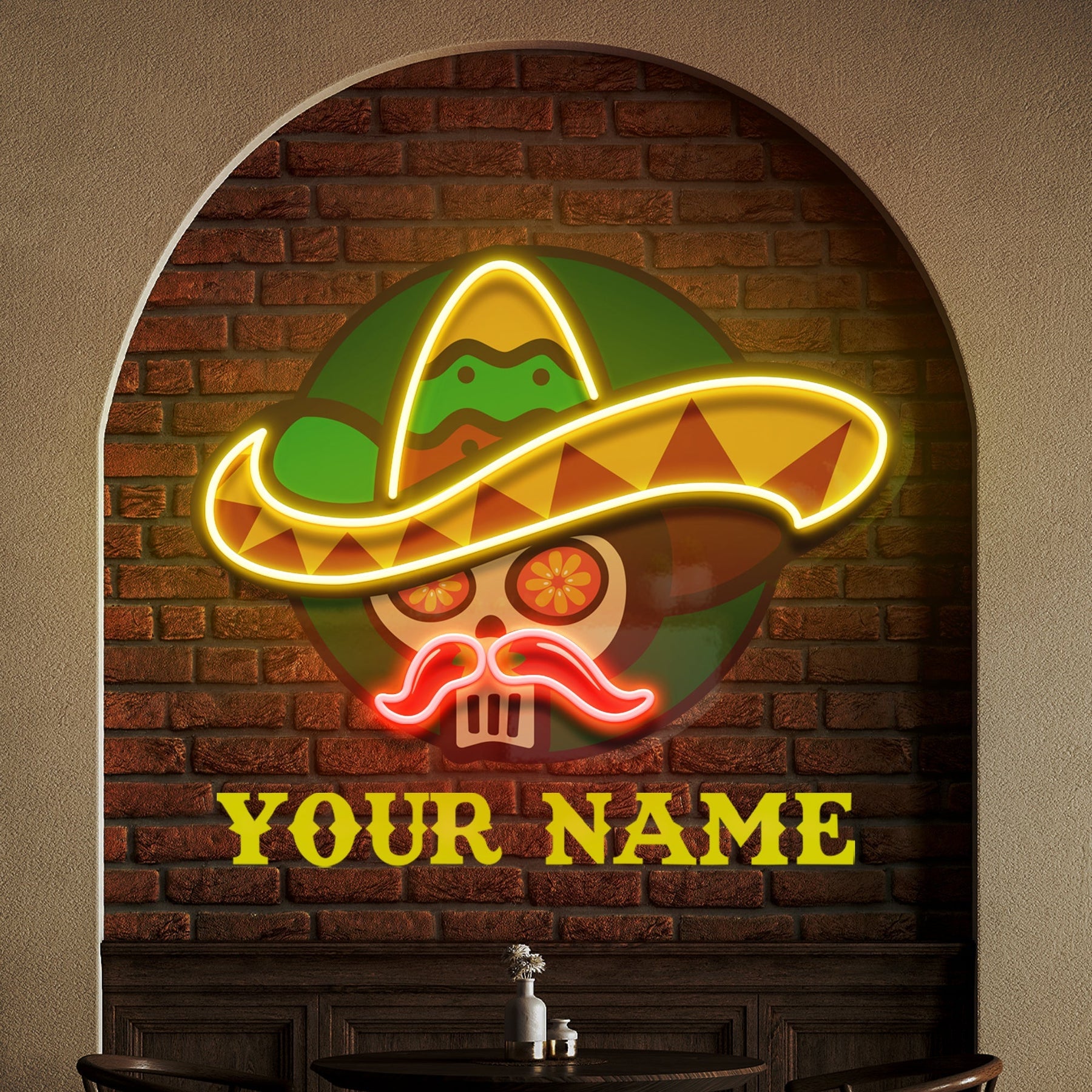 Custom Name Mexico Restaurant Decor Artwork Led Neon Sign Light