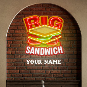 Custom Name Restaurant Fast Sandwich Led Neon Sign Light