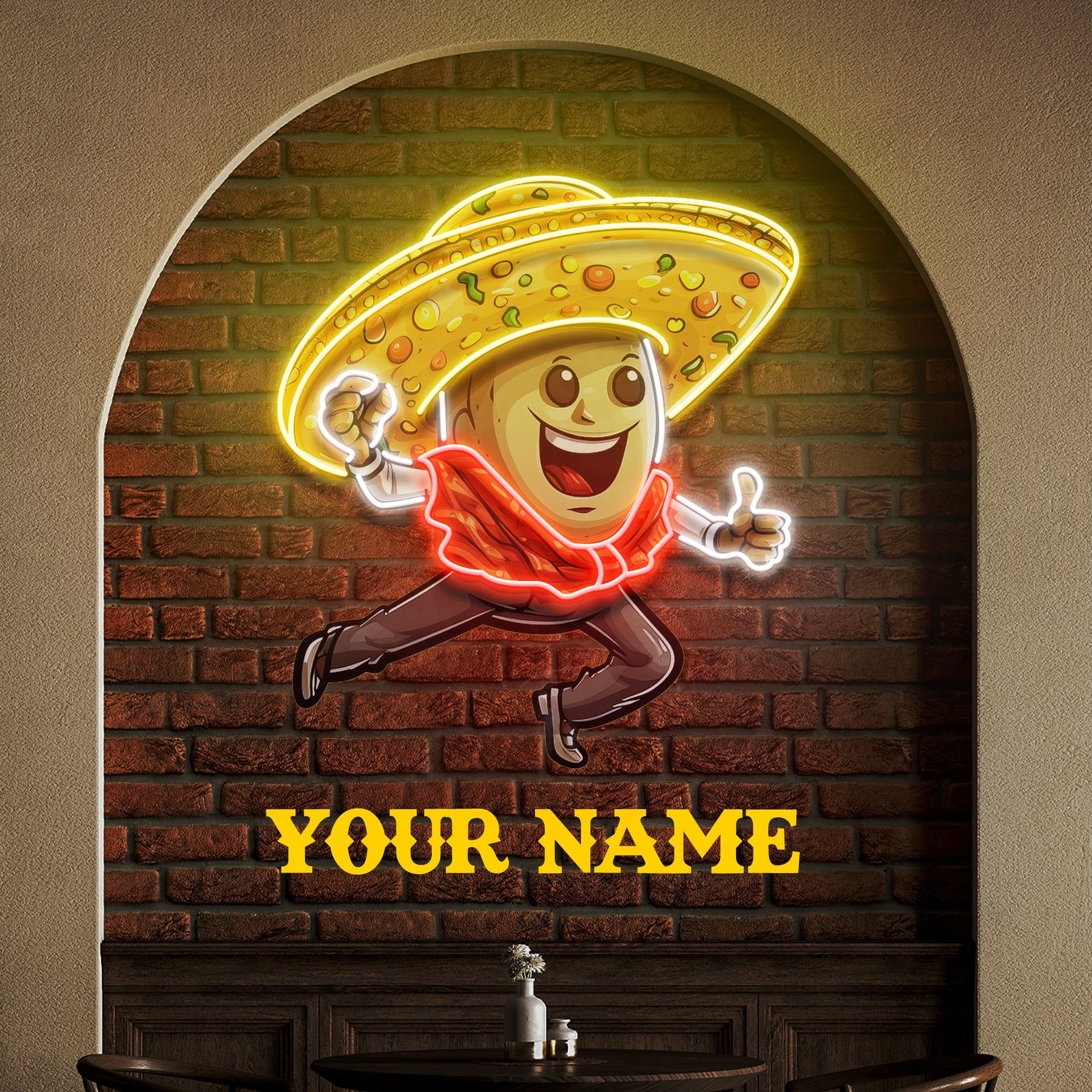 Custom Name Taco Style Dancing Disco Music Artwork Led Neon Sign Light