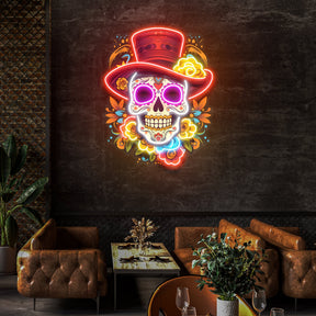 Custom Name Mexican Restaurant Skull Artwork Led Neon Sign Light