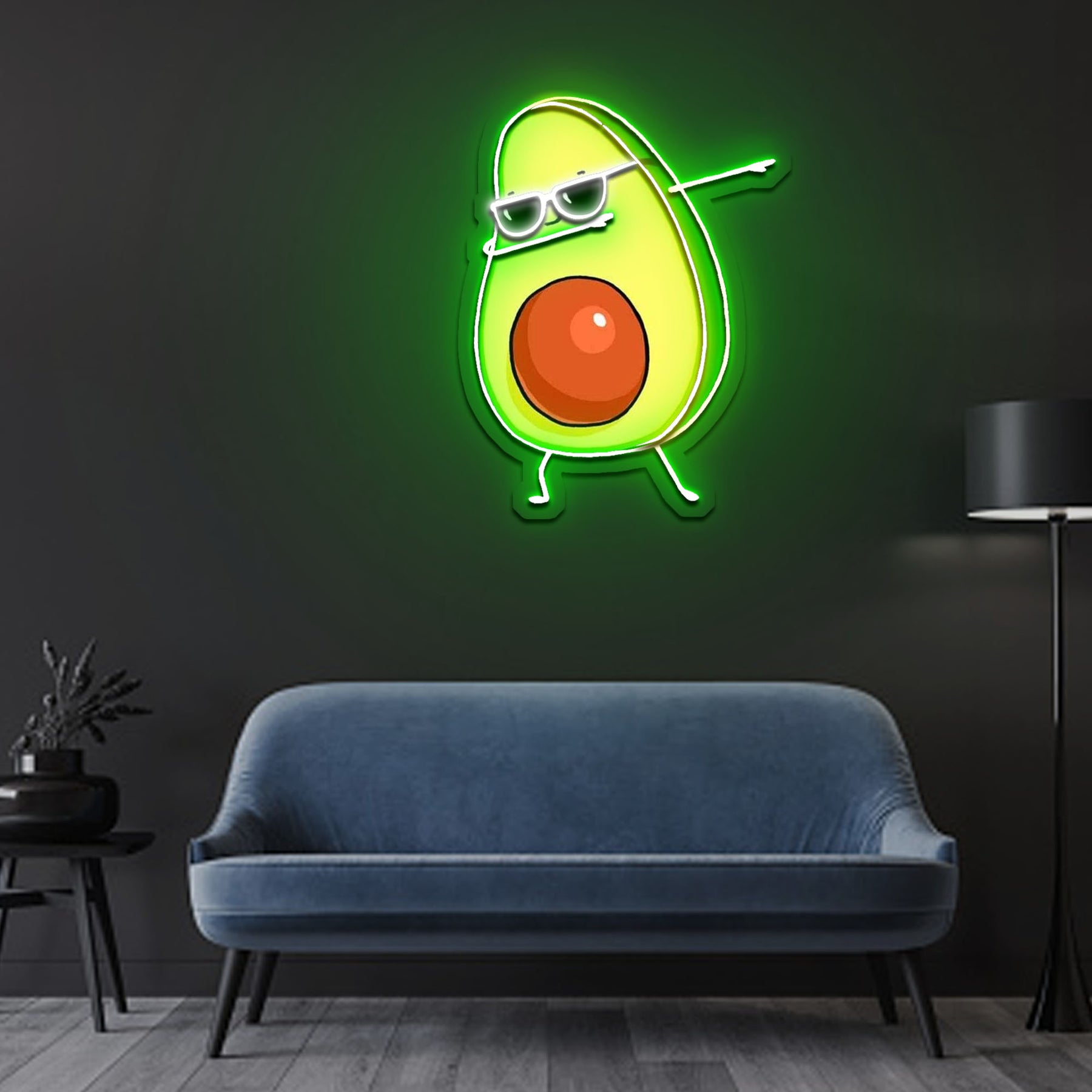 Dabbing Avocado Neon x Acrylic Artwork