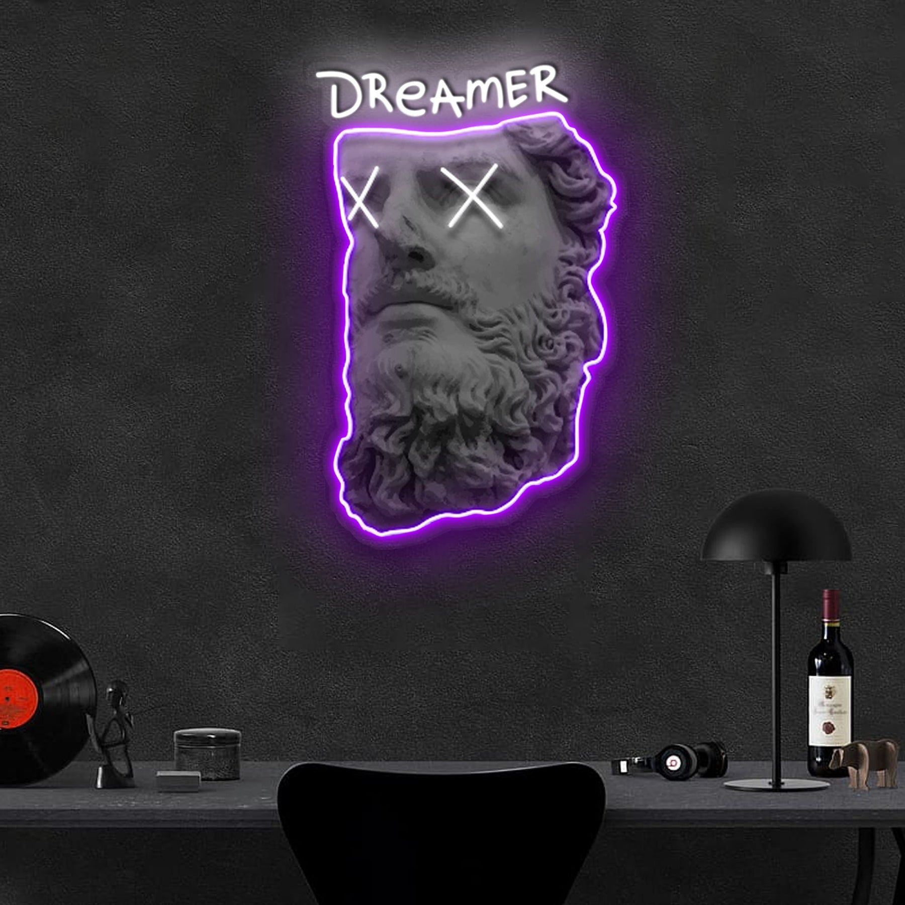 "Dreamer" Neon x Acrylic Artwork