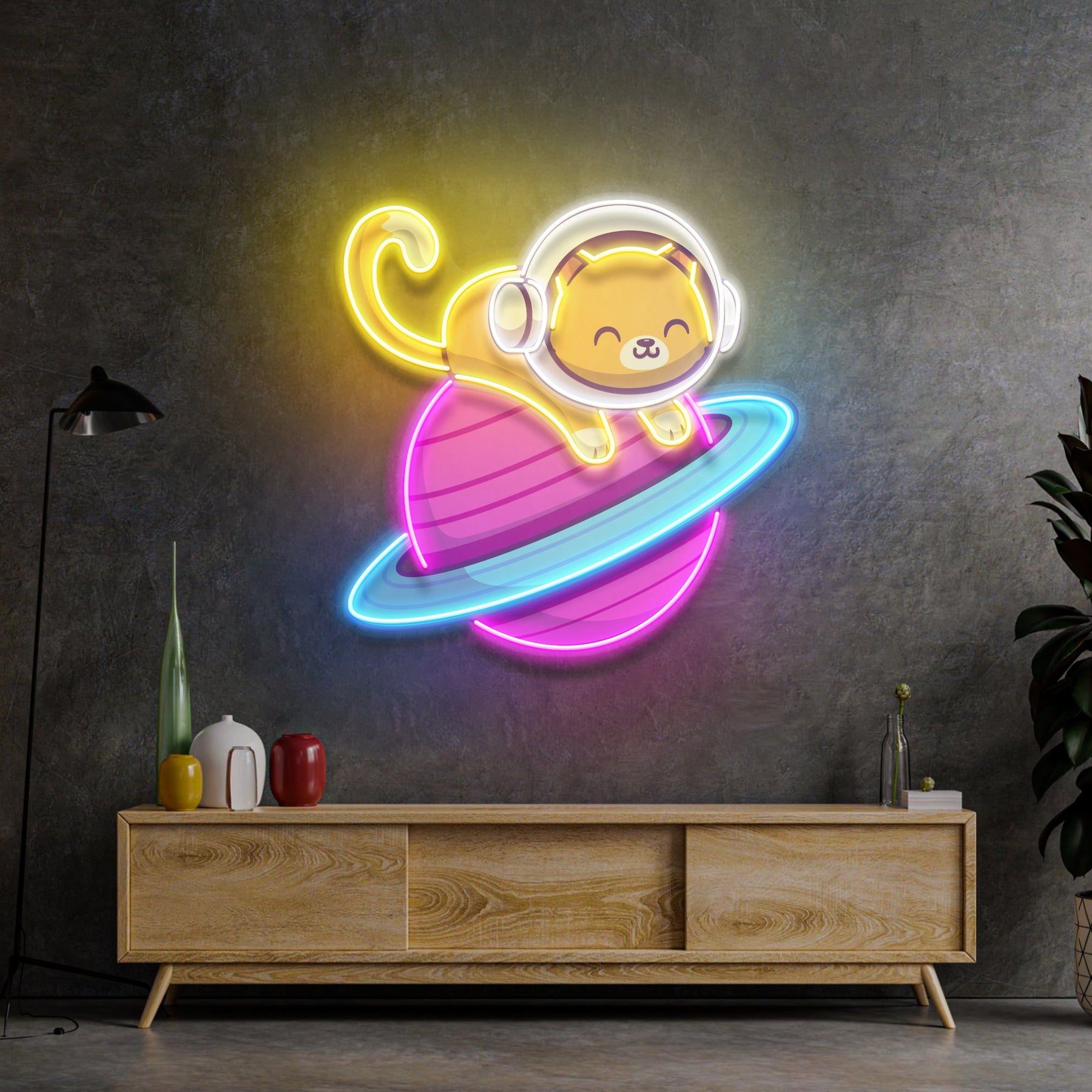 Feeline Astronaut Chilling LED Neon Sign Light Pop Art