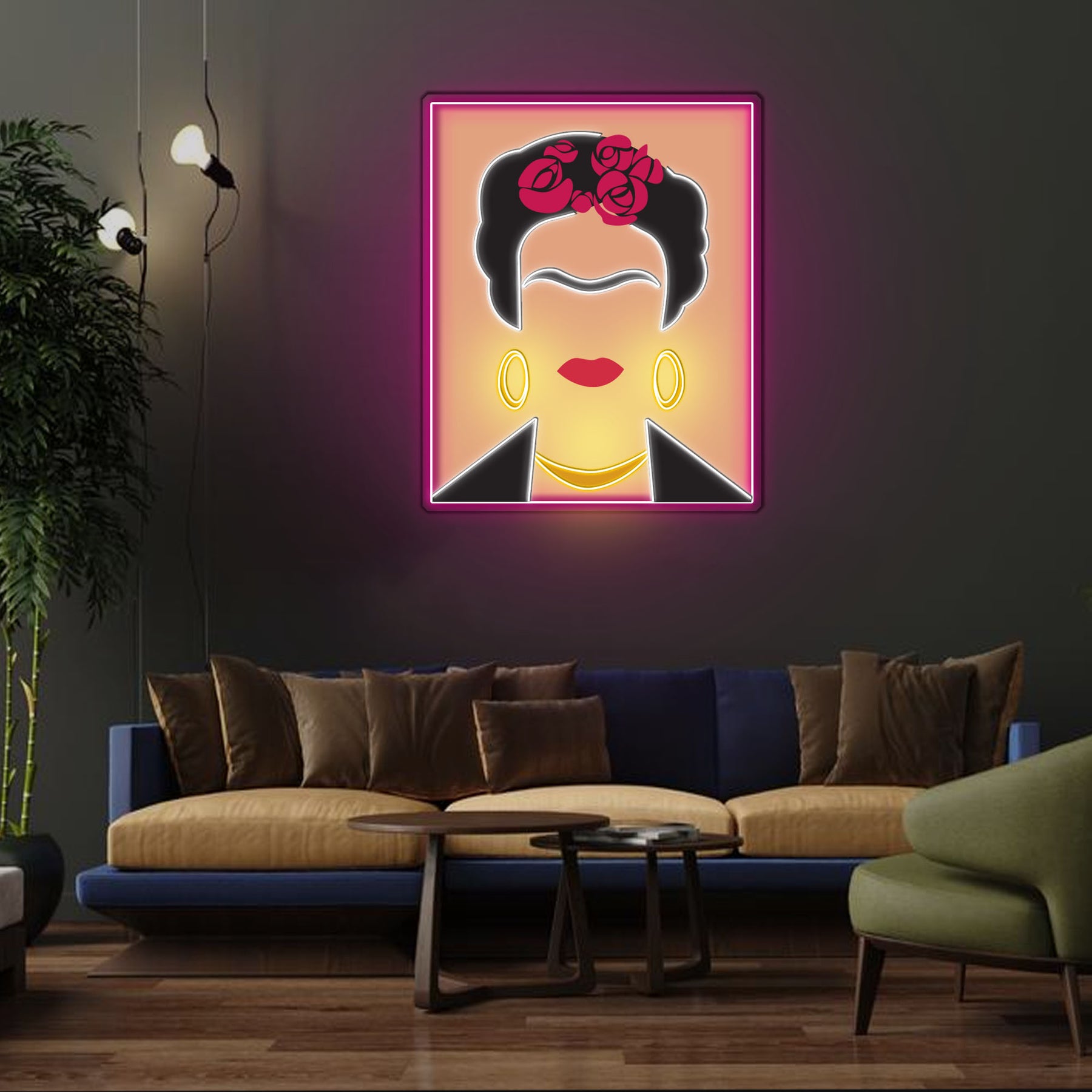 Frida Kahlo Neon x Acrylic Artwork