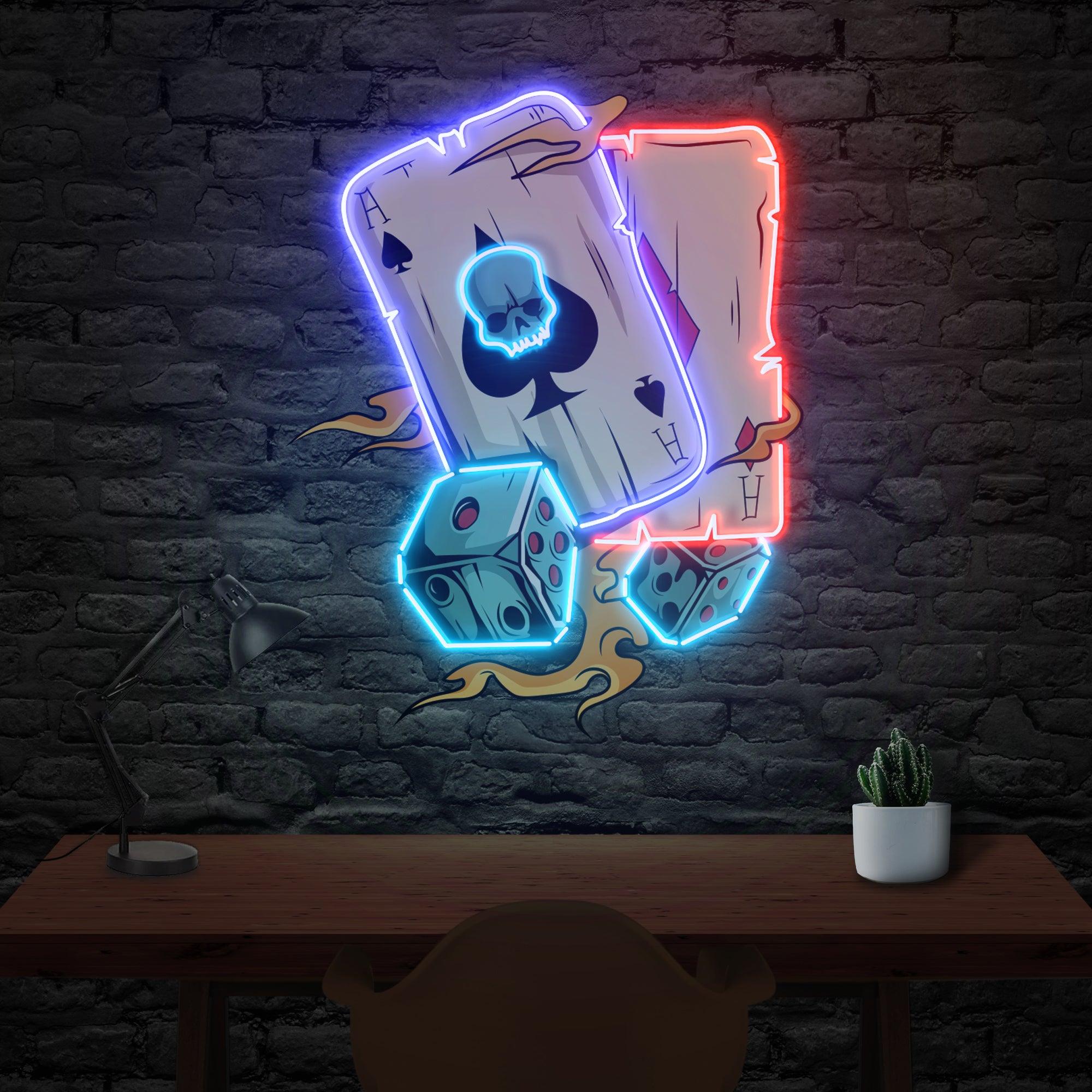 Gambling Poker Led Neon Acrylic Artwork – Orant Neon