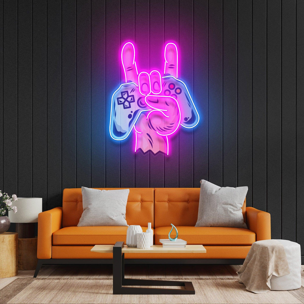 Game Hands Led Neon Acrylic Artwork