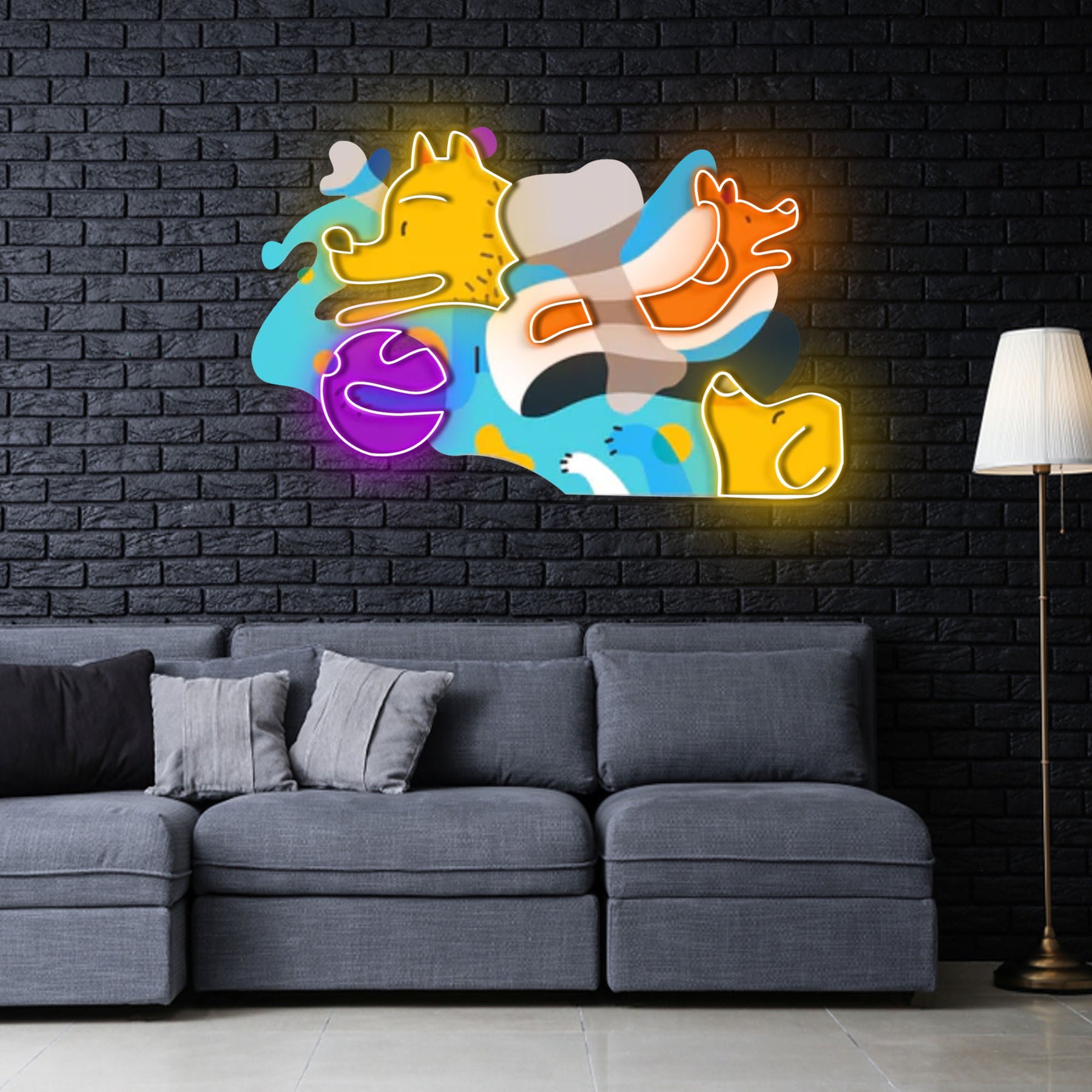 Get inspiration from Picasso Puppies Neon x Acrylic Artwork