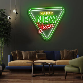 Happy New Year Triangle Neon Sign Led