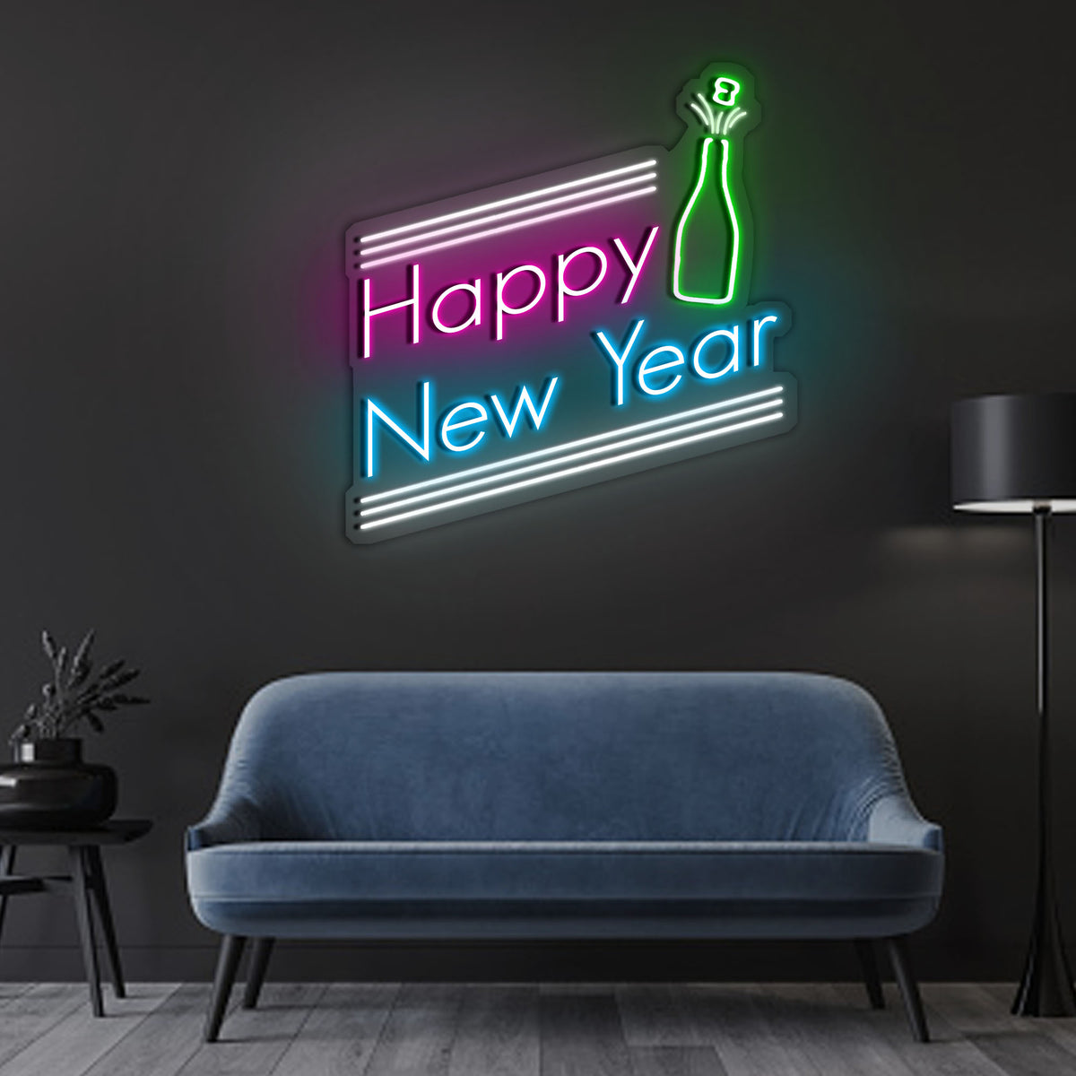 Happy New Year holidays and celebration Neon Sign Led