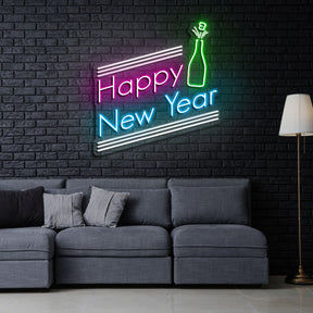 Happy New Year holidays and celebration Neon Sign Led